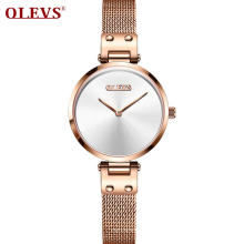 Frauen Handuhr Mode Luxusmarke OLEVS Lady Ultra Thin Minimalist Quarz TimePiece Uhr Japan Movt Uhr Lady Gift